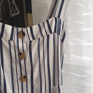 Pacsun Blue & white Striped Romper/Overall